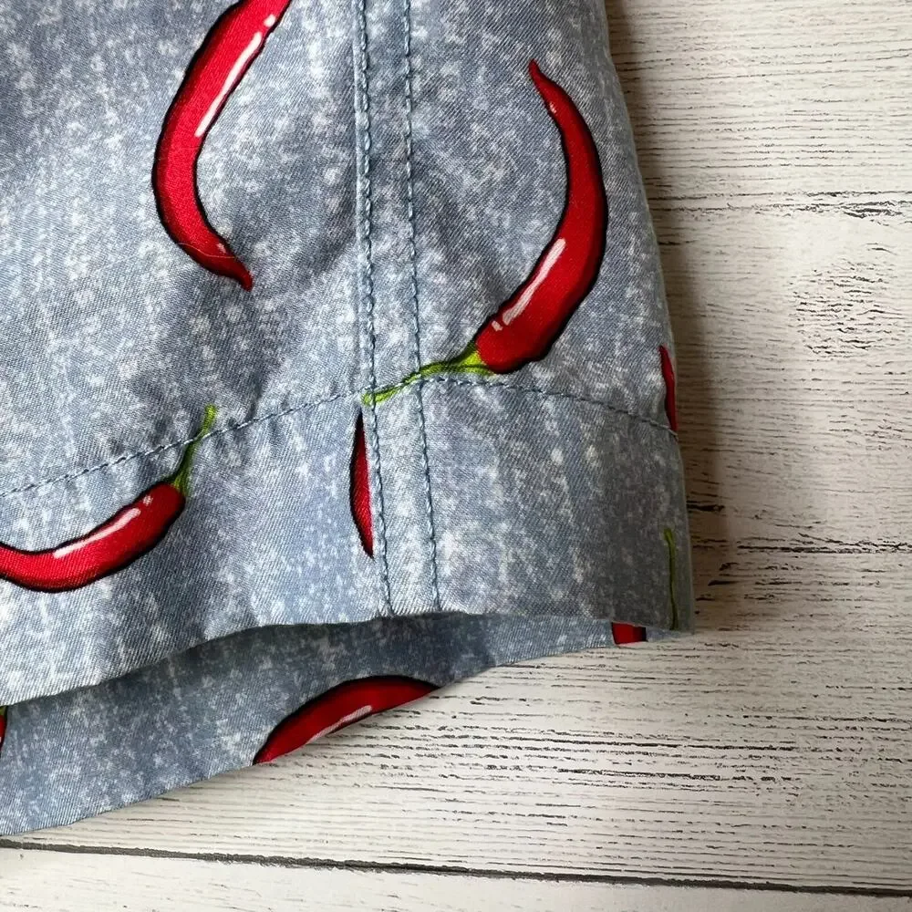 Trunks Surf & Swim Co. Swim Shorts Mens Size L/G Blue Red Hot Chili Pepper